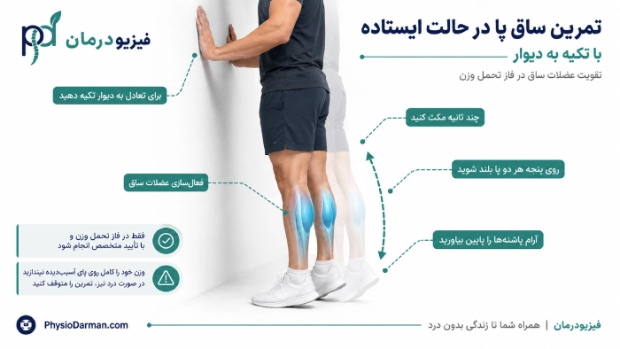 تمرین ساق پا در حالت ایستاده 